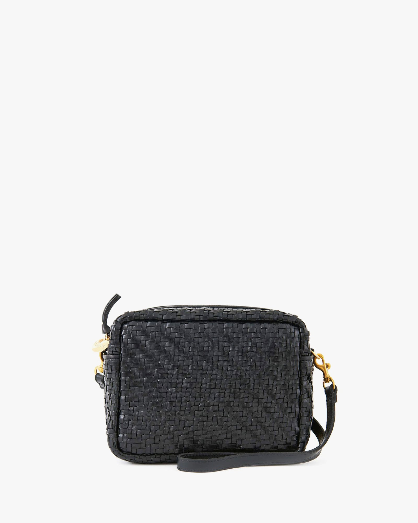 Clare V. Woven Zig-zag Midi Sac in Black