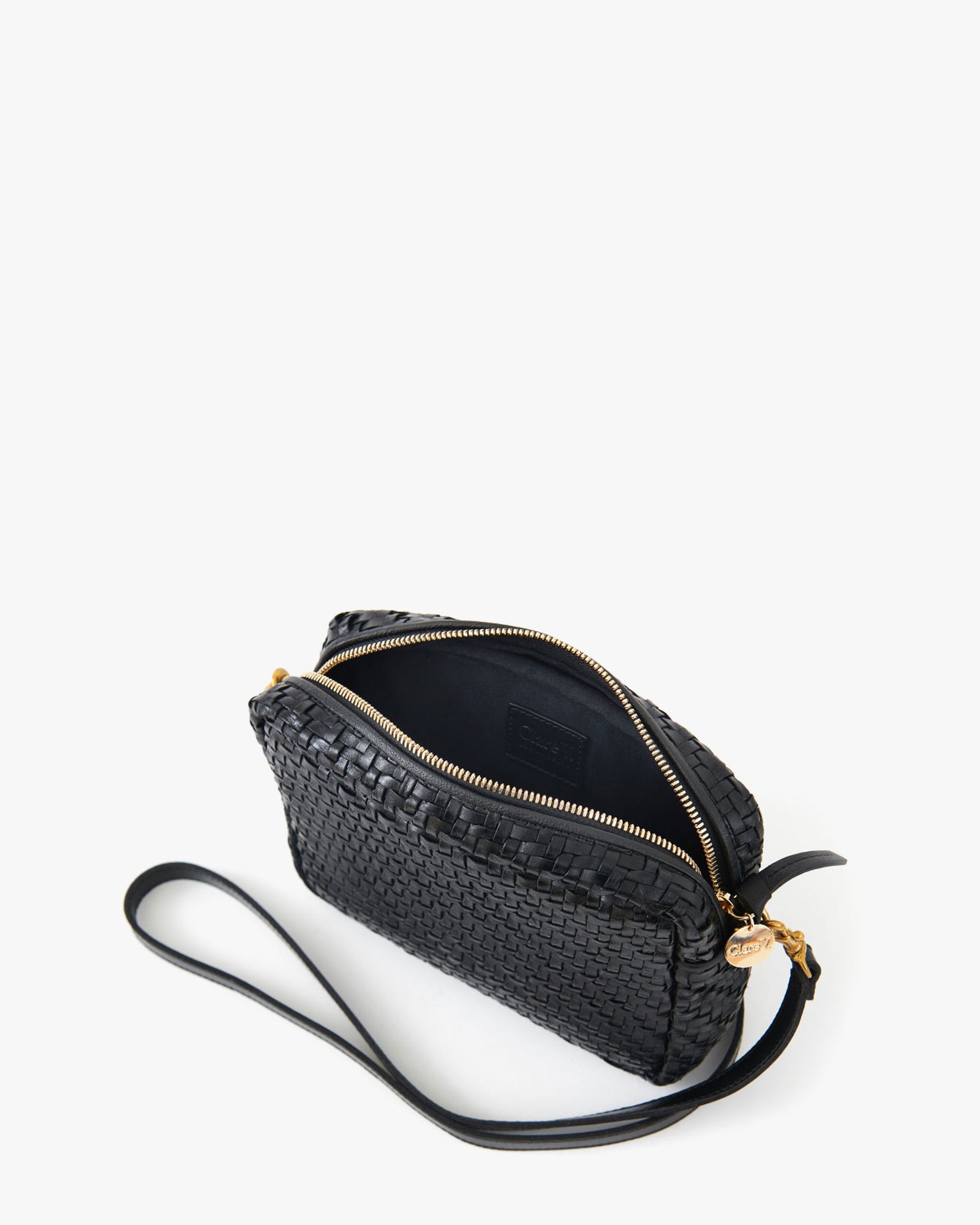 Black Woven Zig Zag Midi Sac - Interior