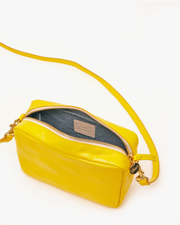 Dandelion Midi Sac showed unzipped to showcase the chambray lining. 