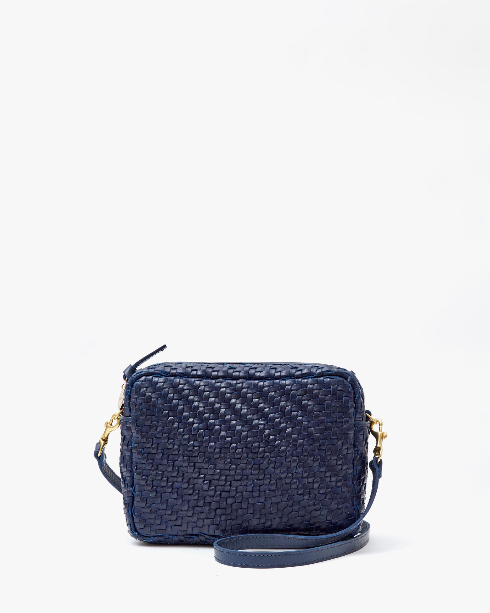 Clare V. - Moyen Messenger in Black Woven Zig Zag