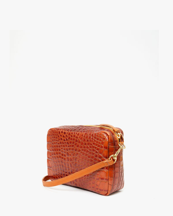 Clare V. Midi Sac Python Embossed Leather Crossbody Bag, $325