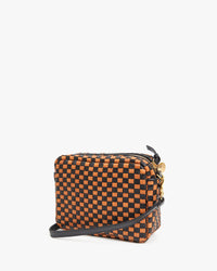 back image of the Black & Natural Woven Checker Midi Sac