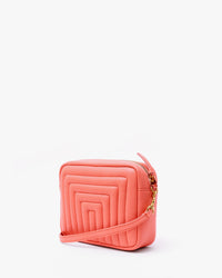 back image of the Bright Coral Channel Quilted Midi Sac