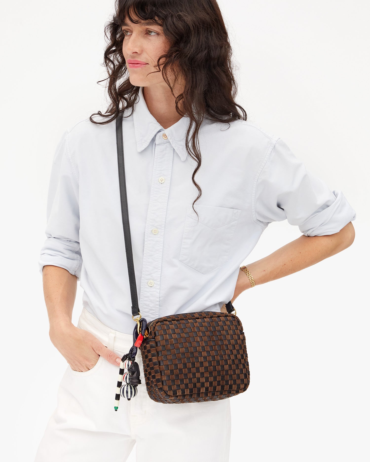 Beaded Stripe Fob on Midi Sac