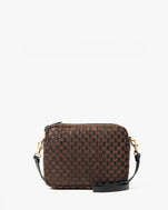 Black/Chocolate Woven Checker Midi Sac.