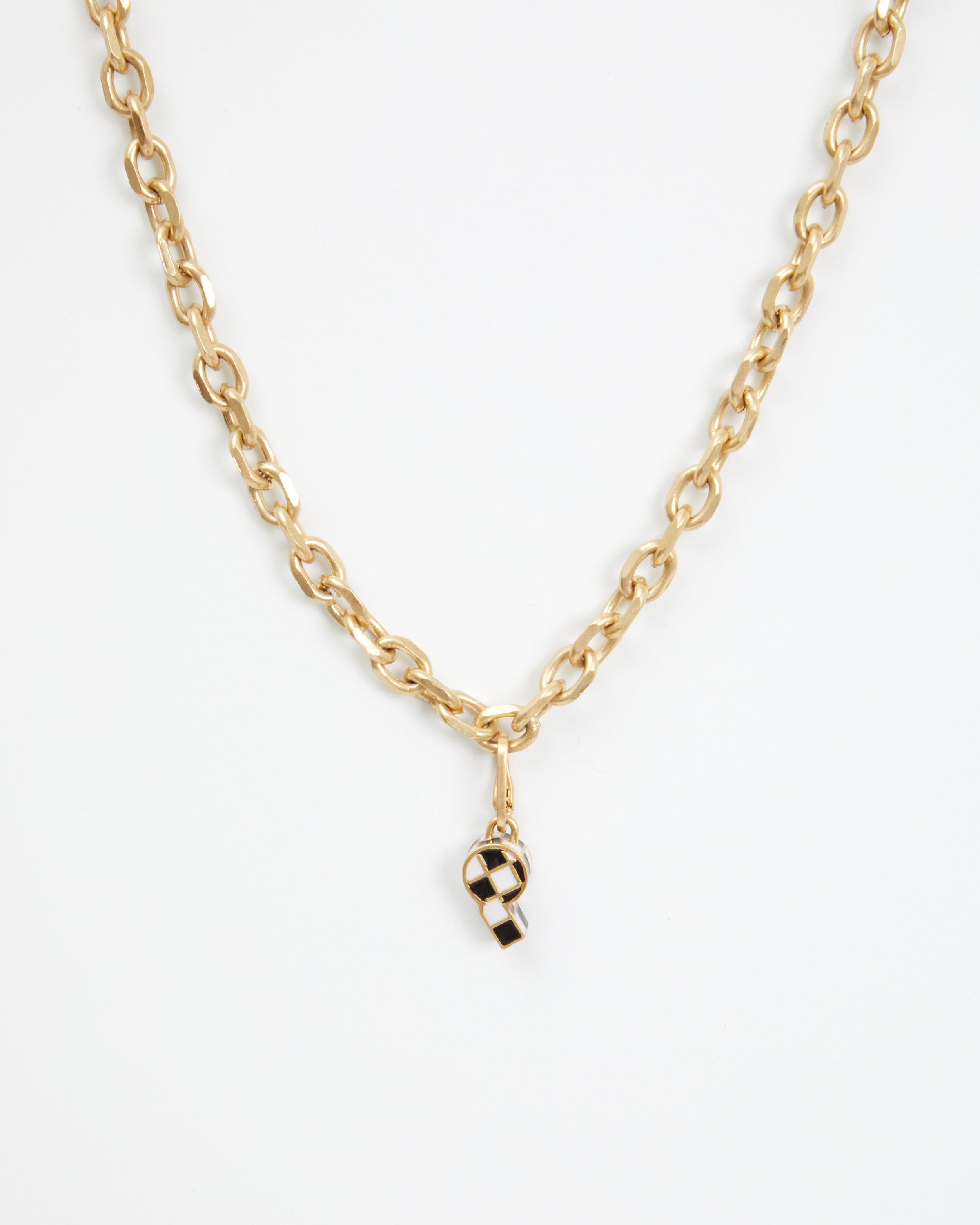 Mini Whistle Charm on Charm Chain Necklace