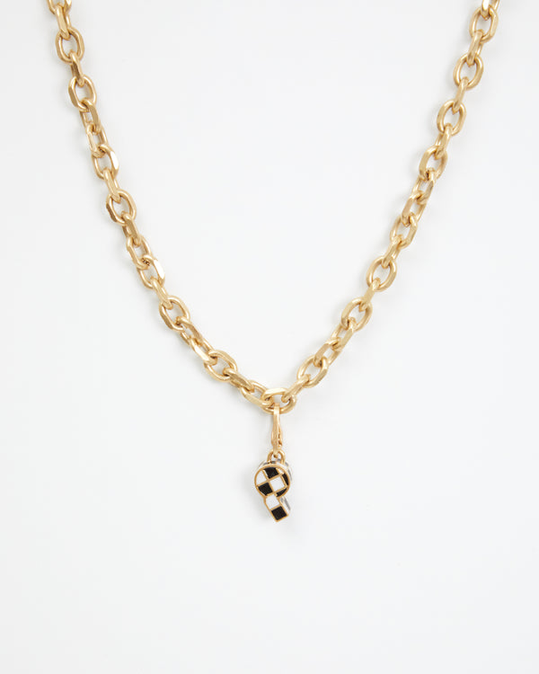 Mini Whistle Charm on Charm Chain Necklace