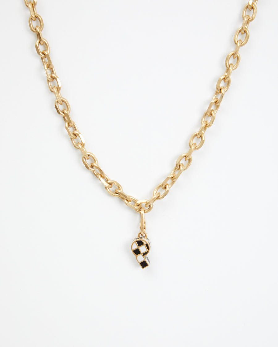 Mini Whistle Charm on Charm Chain Necklace