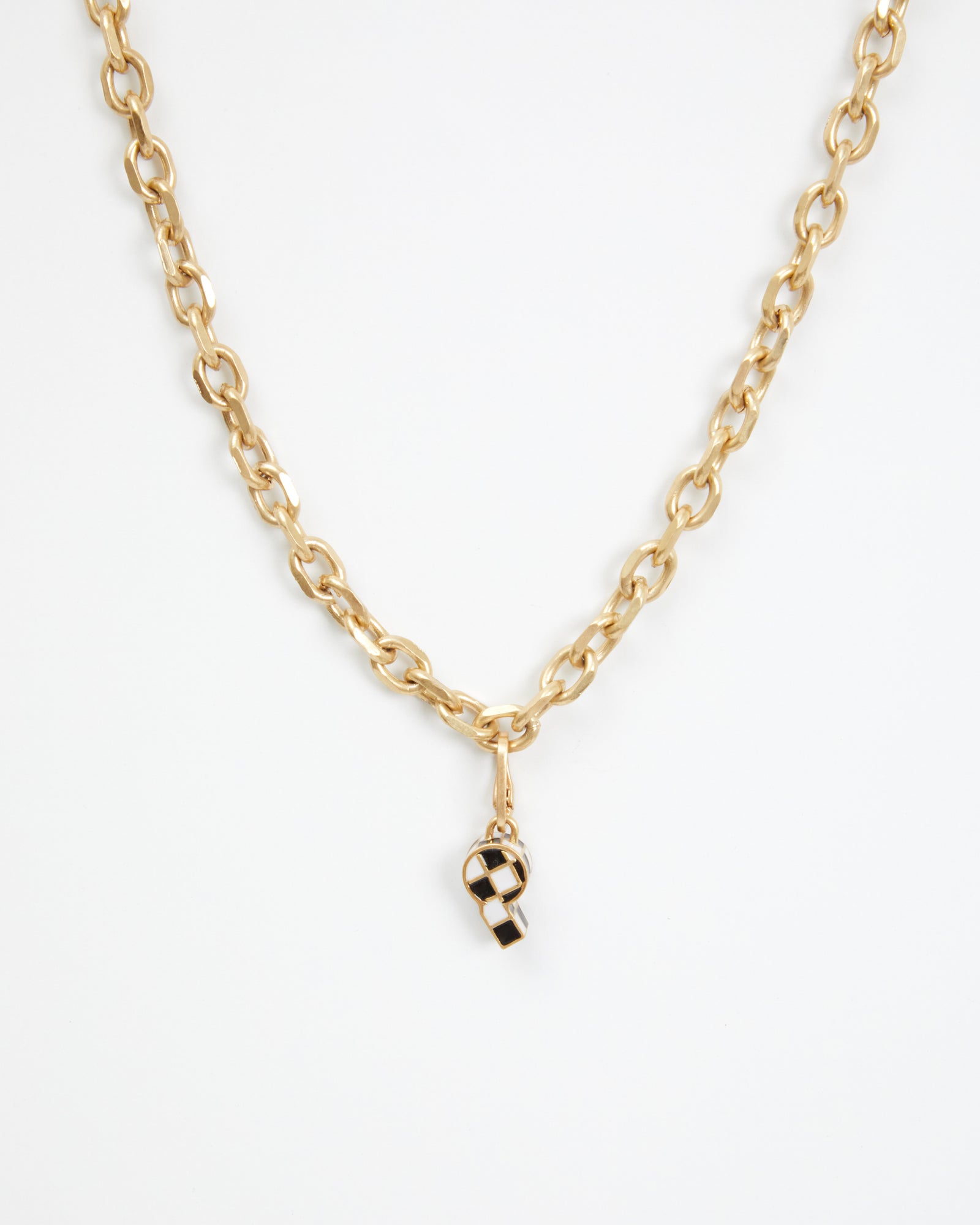 Mini Whistle Charm on Charm Chain Necklace