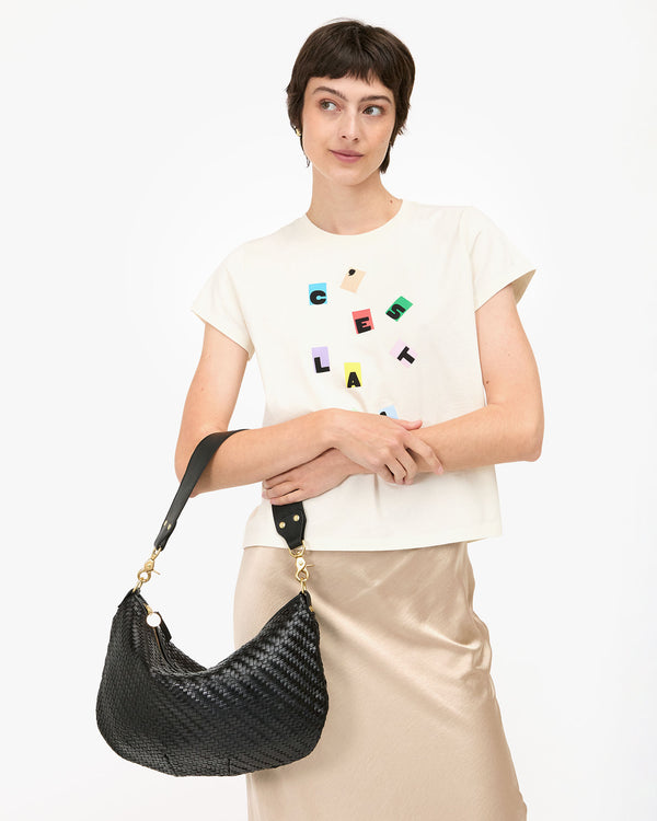 Cropped View Black Zig Zag Moyen Messenger on Nike