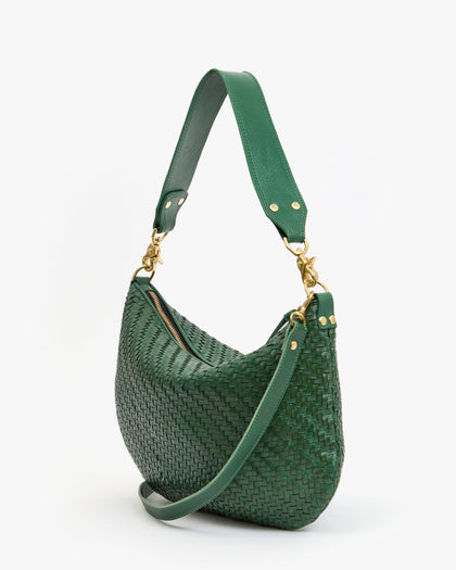 Back View of Evergreen Woven Zig-Zag Moyen Messenger