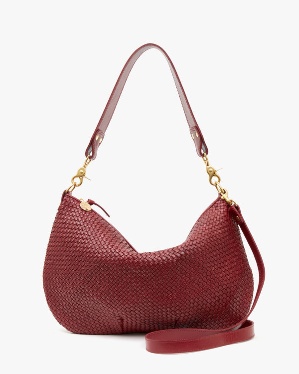 Oxblood Diagonal Woven Moyen Messenger