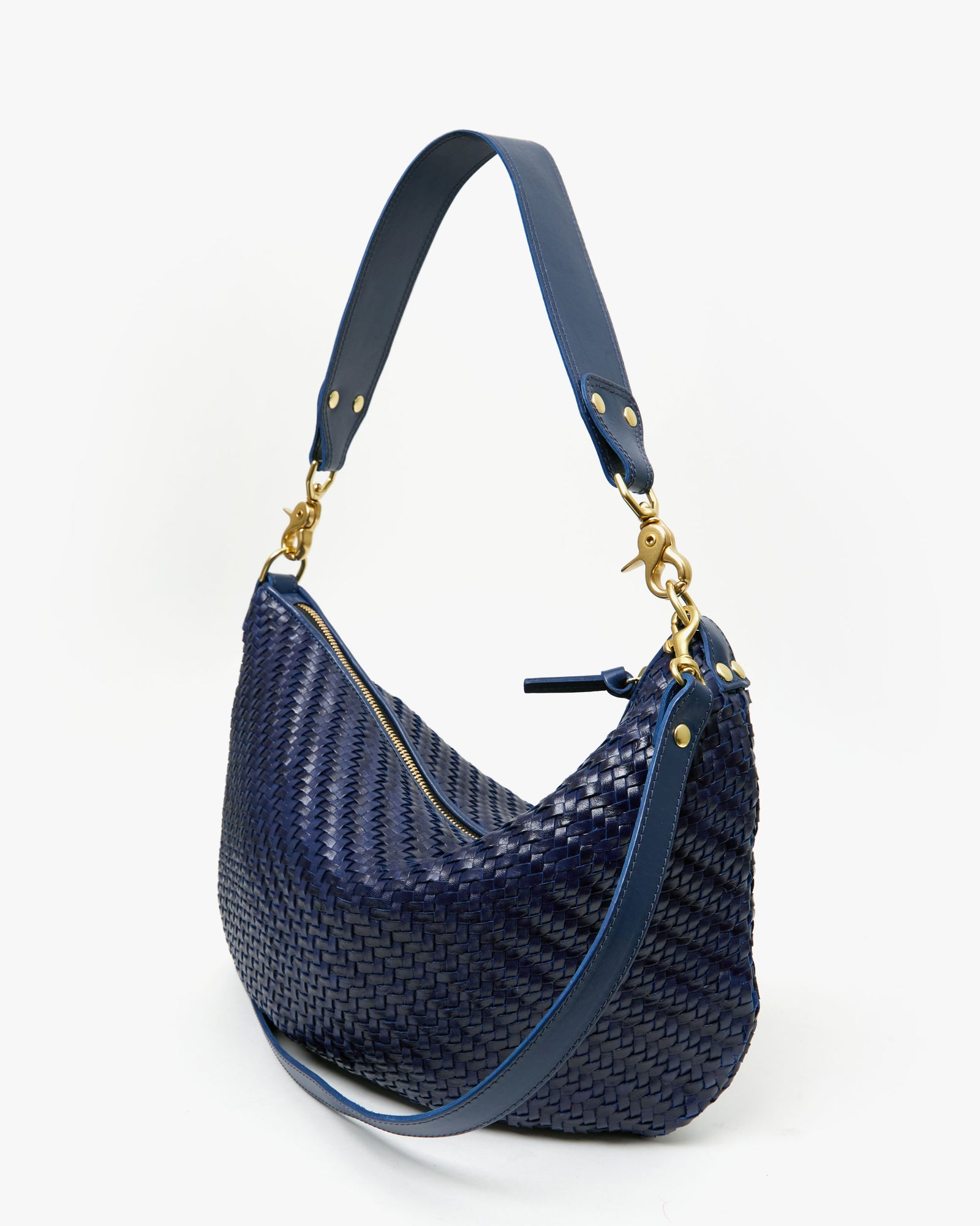 Clare V: Moyen Messenger: Woven Natural Leather — ALCHEMY MARIN