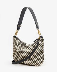 back image of the Black & Cream Woven Zig Zag Moyen Messenger