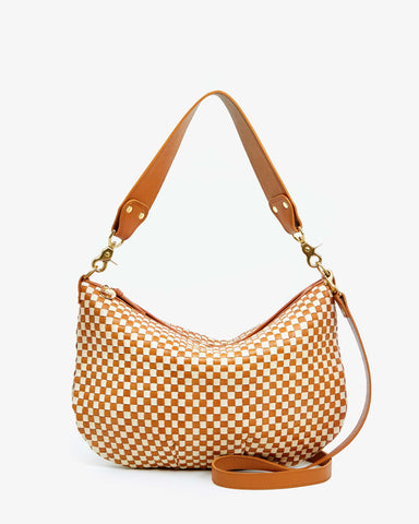 Moyen Messenger in Natural and Cream Woven Checker