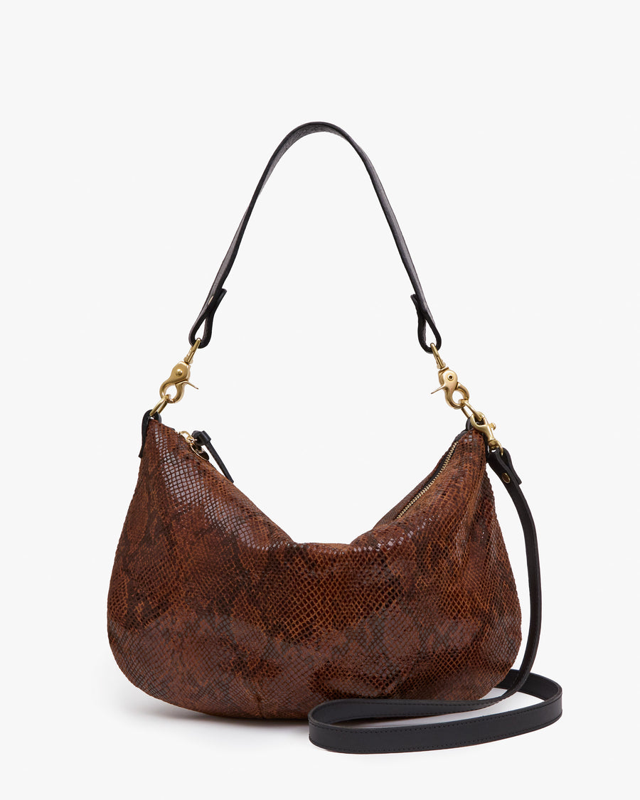 Moyen Messenger in Auburn Embossed Python