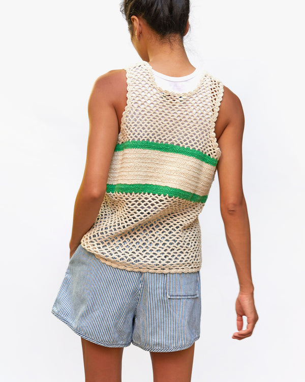 Sandra wears the Nettie Tank - Back View 