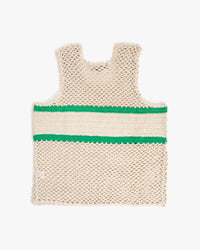 back flat of the Cream with Green Bon Vivant Nettie Tank