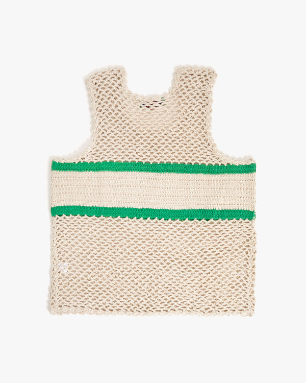 back flat of the Cream with Green Bon Vivant Nettie Tank