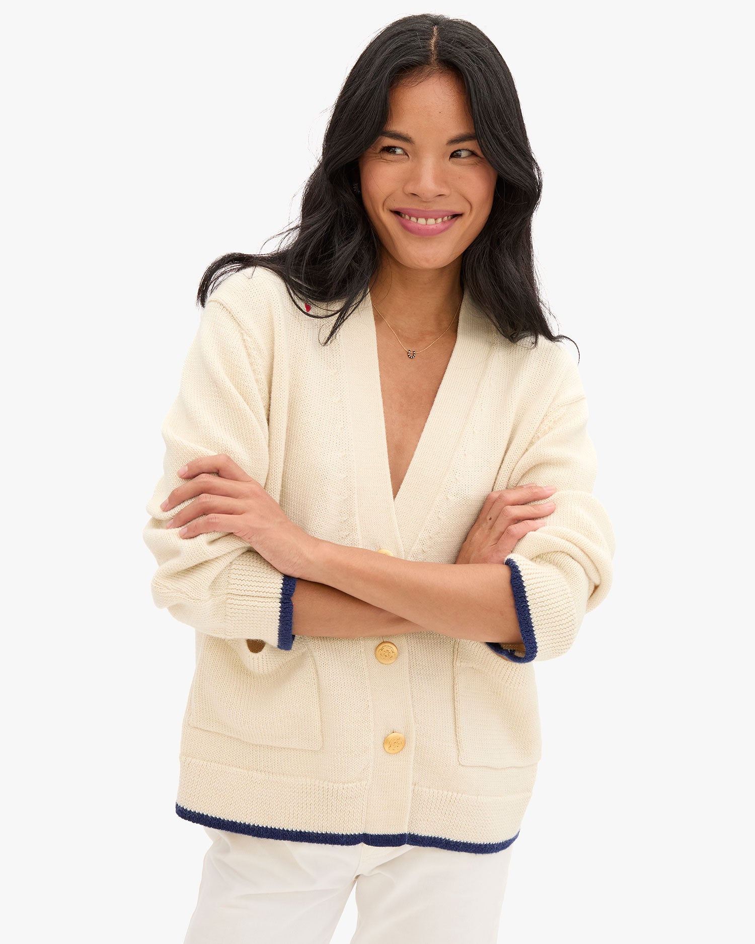 Cardigan à Rayures Chevron Oscar By Oscar De La Renta - Taille S, Multicolore - Occasion Très Bon état