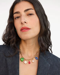 Oui Non Charm on Charm Chain Necklace