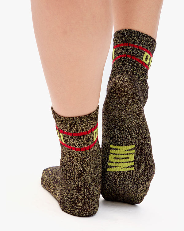 Metallic Crew Socks back view