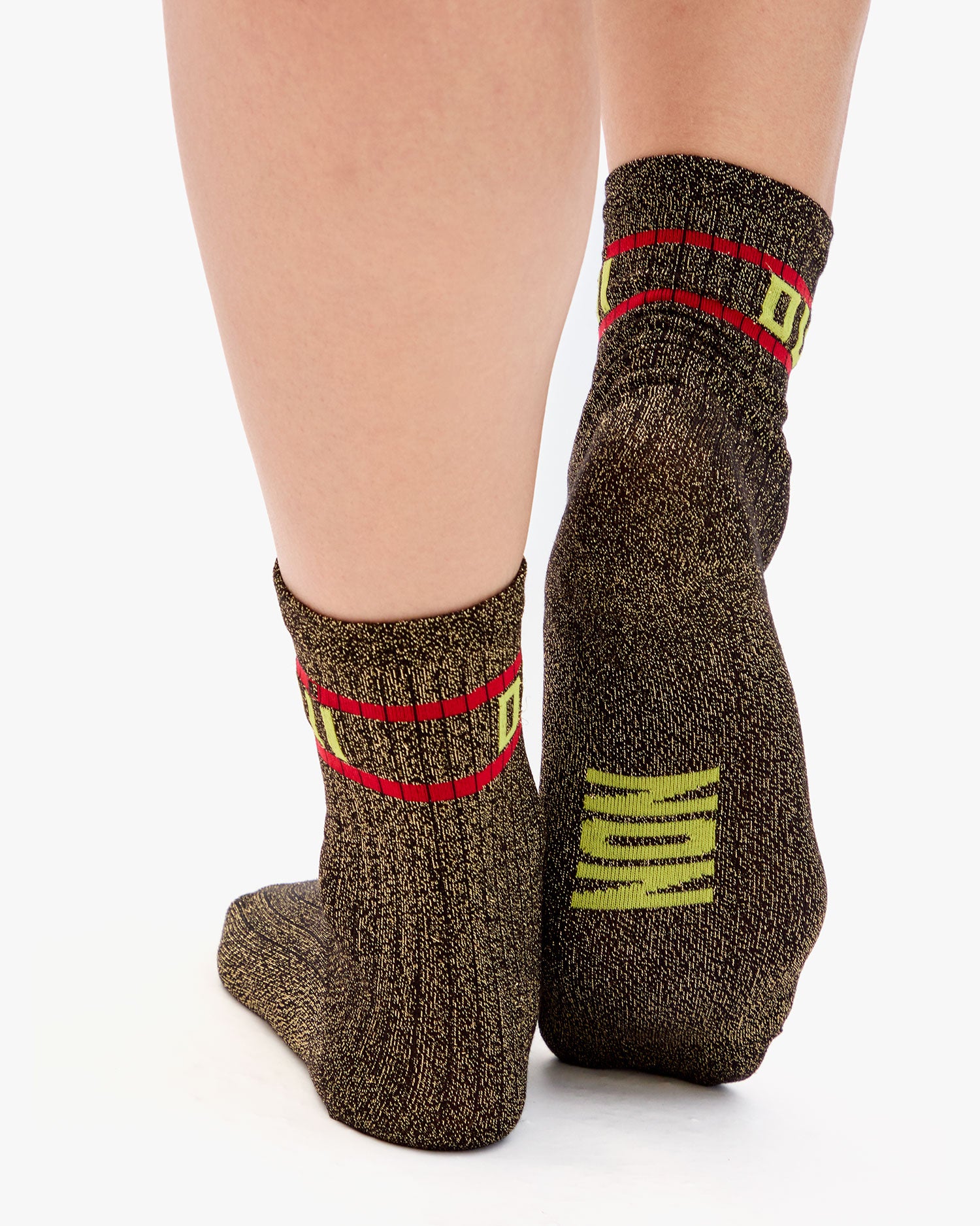 Metallic Crew Socks back view