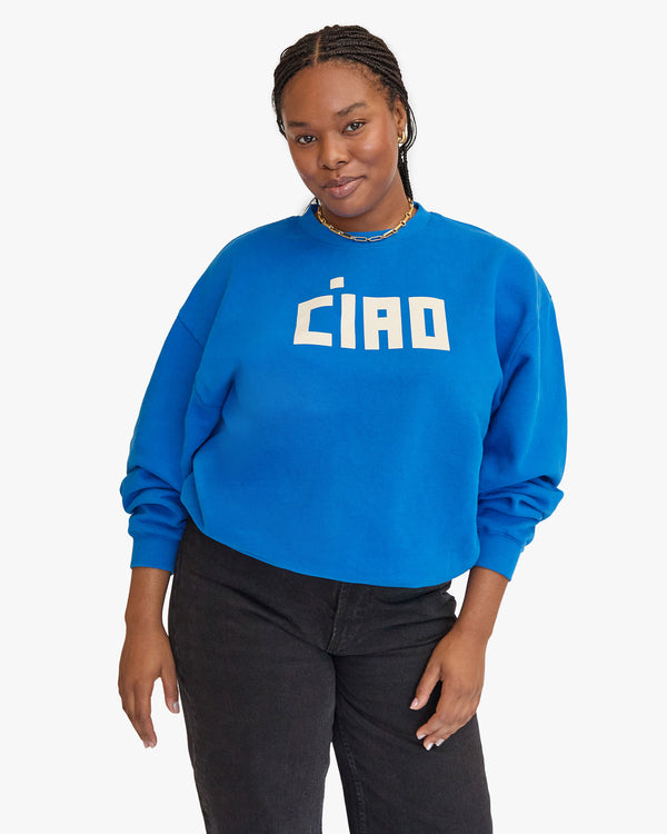 Oversized Sweatshirt Cobalt Ciao on Candice relaxed