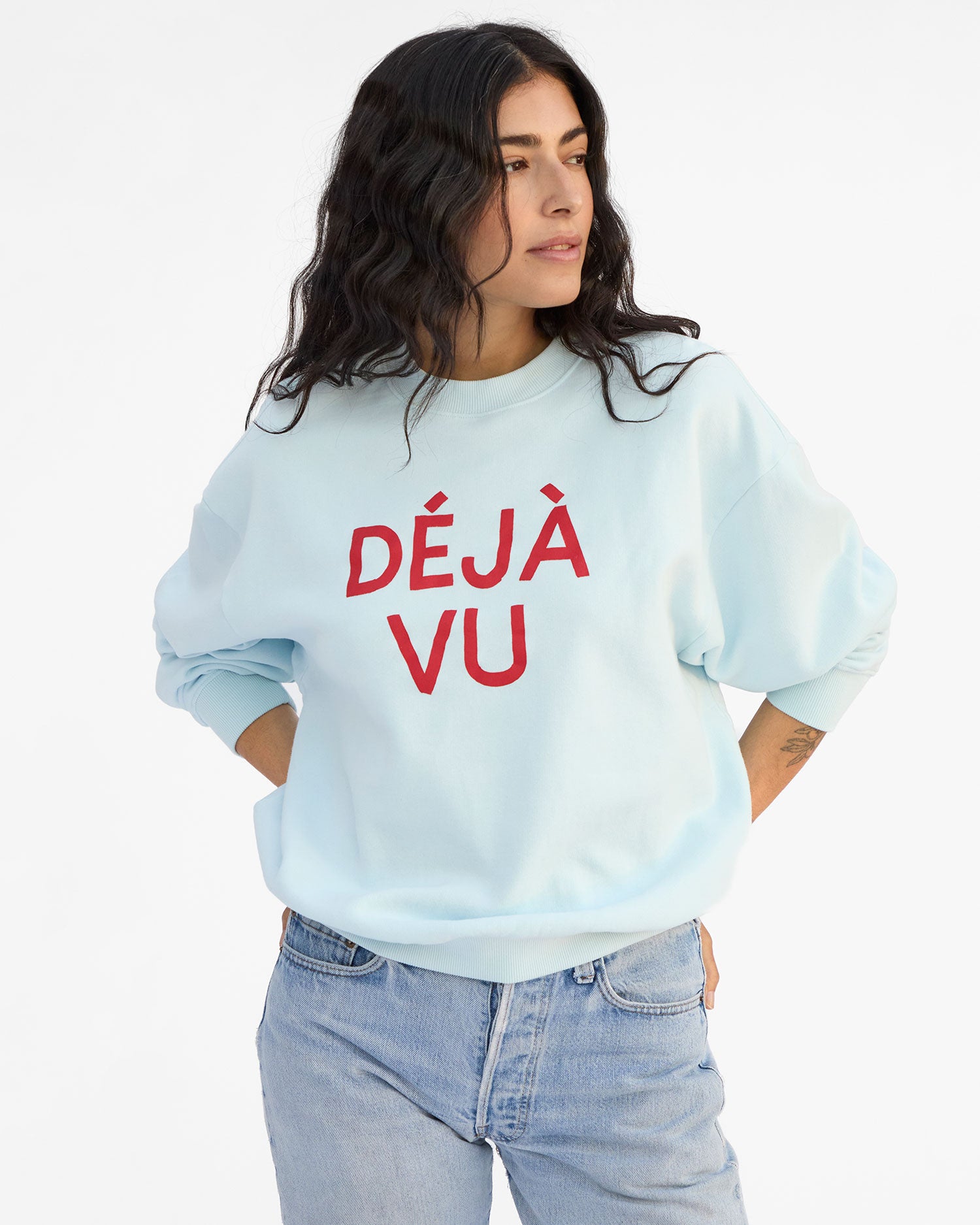 Gia wearing Oversized Sweatshirt