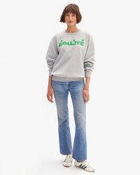 Full View of Oversized Sweatshirt on Kathie