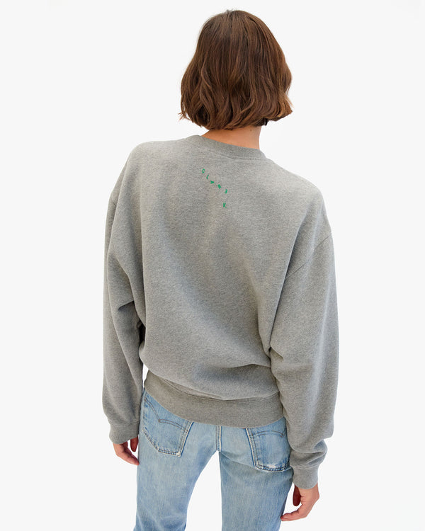 Back View of Kathie in the Oversized Sweatshirt 