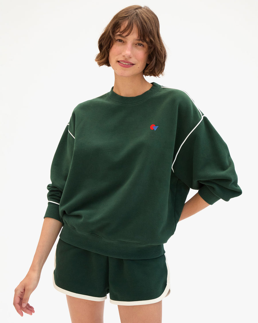 Oversized Sweatshirt w/ Piping