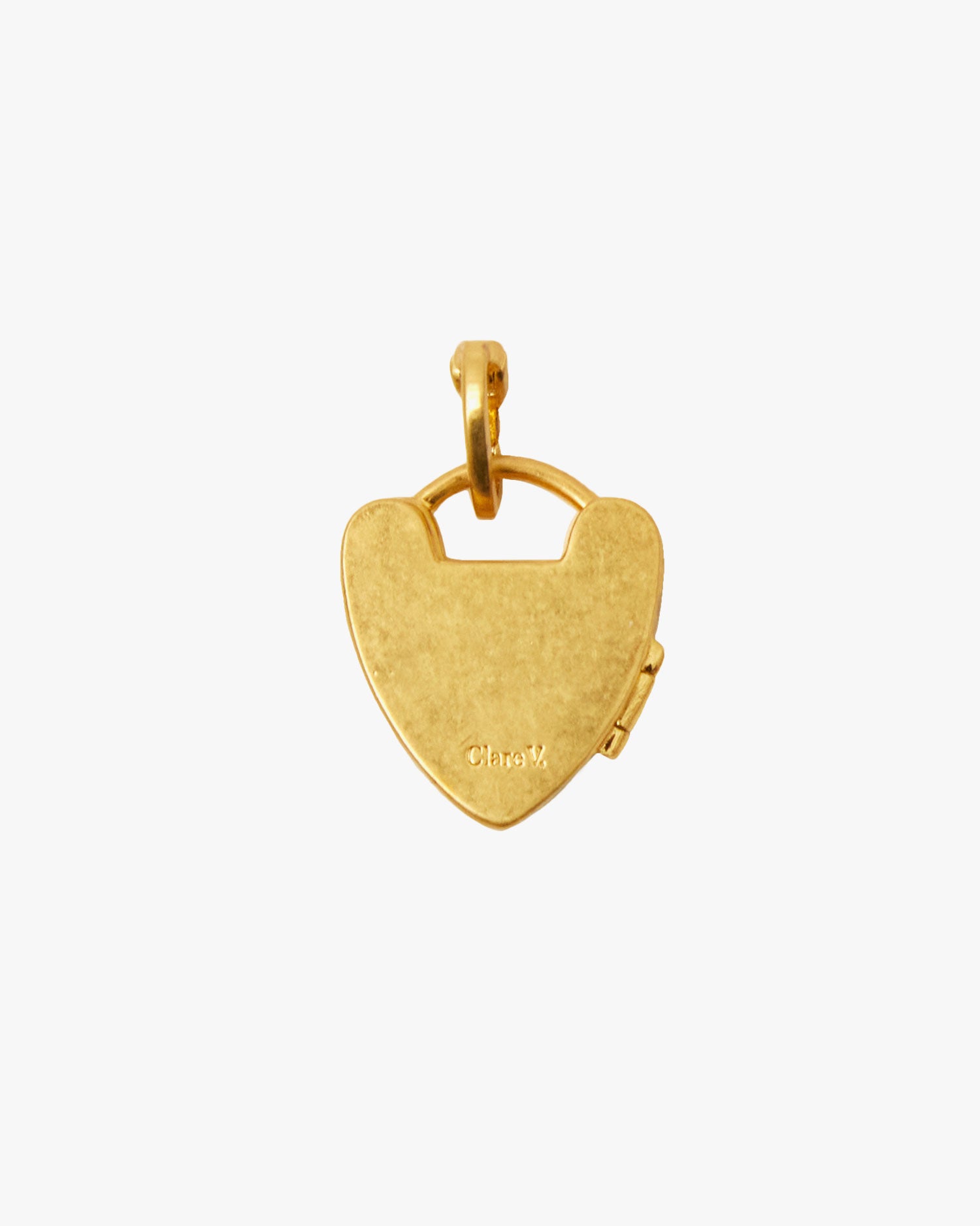 Clare V. Heart Locket Charm Vintage Gold