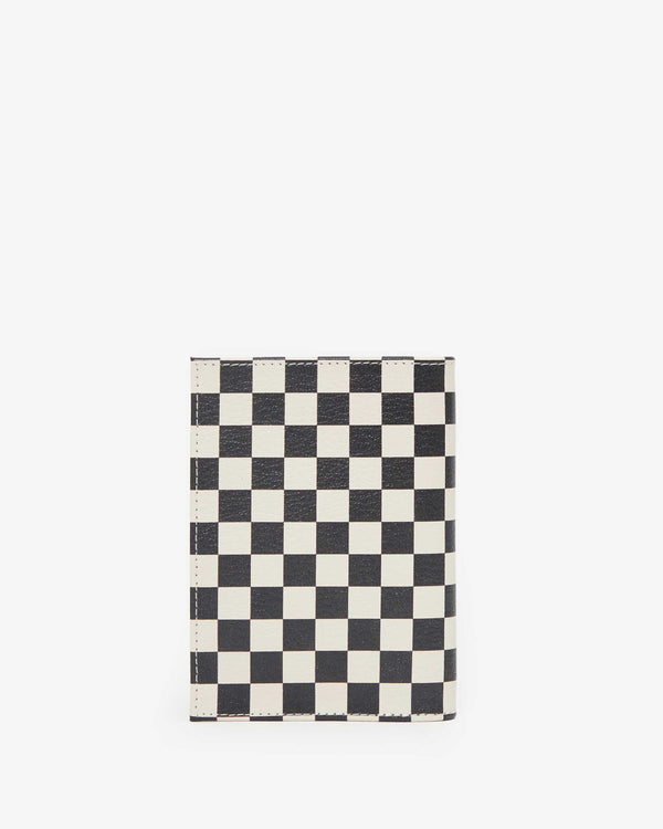 back image of the Black & Cream Checkers Passport Sleeve