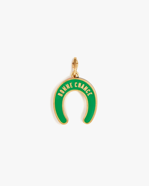 Pearl Horseshoe Charm back view