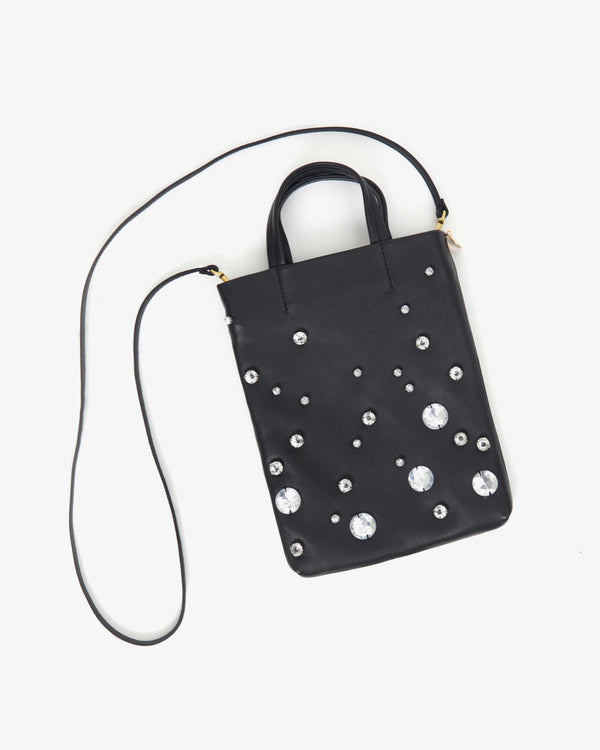 Black w/ Stones Petit Mick with its crossbody strap