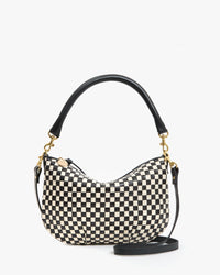 Black & Cream Woven Checker Petit Moyen Front View