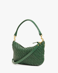 Clare V. - Midi Sac in Evergreen Woven Zig-Zag