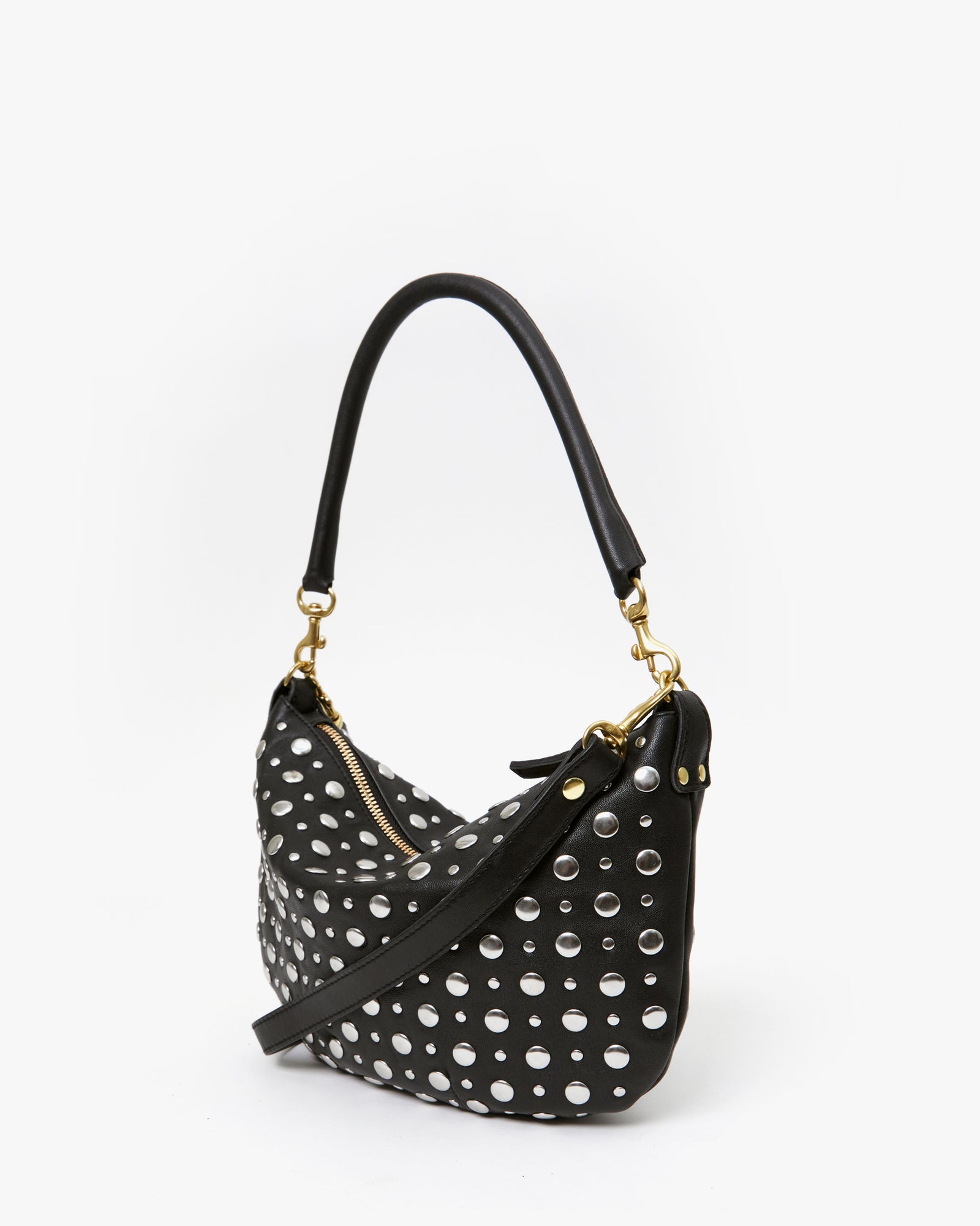 Clare V. Petit Henri Handbag - Black with Studs