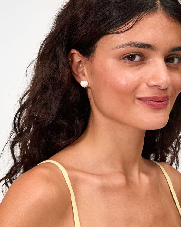 Petit Mylar Heart Earrings on Vie