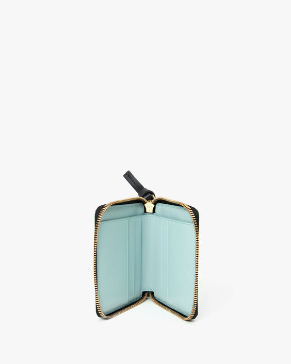 interior of the Greenlake Mini Croco Petit Zip Wallet
