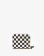 Black & Cream Checkers Petit Zip Wallet