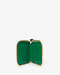 interior of the Black & Cream Checkers Petit Zip Wallet