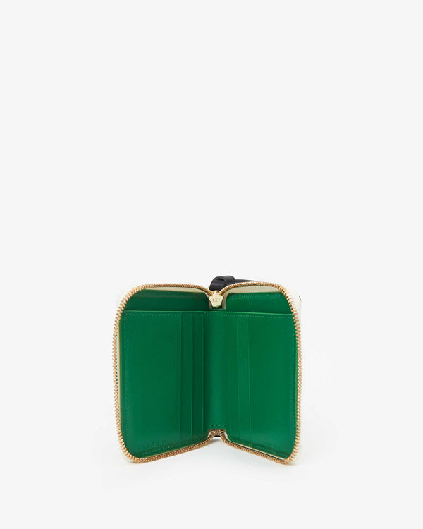 interior of the Black & Cream Checkers Petit Zip Wallet
