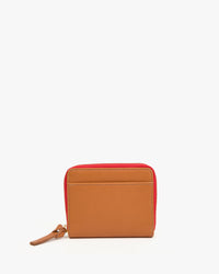 Cuoio Petit Zip Wallet with exterior pocket. 