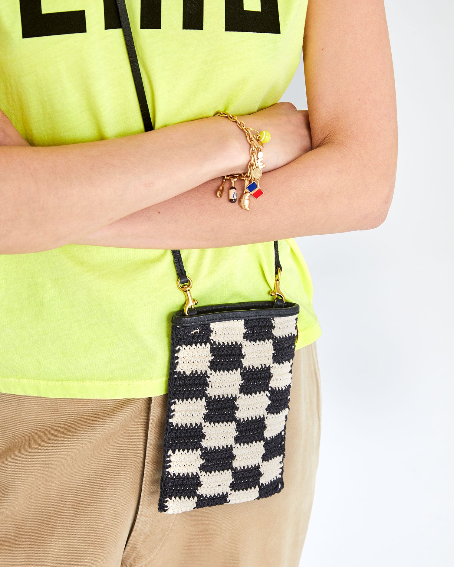 clare v summer simple tote checkered
