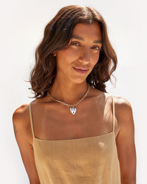 Porcelain Heart Charm on Haley