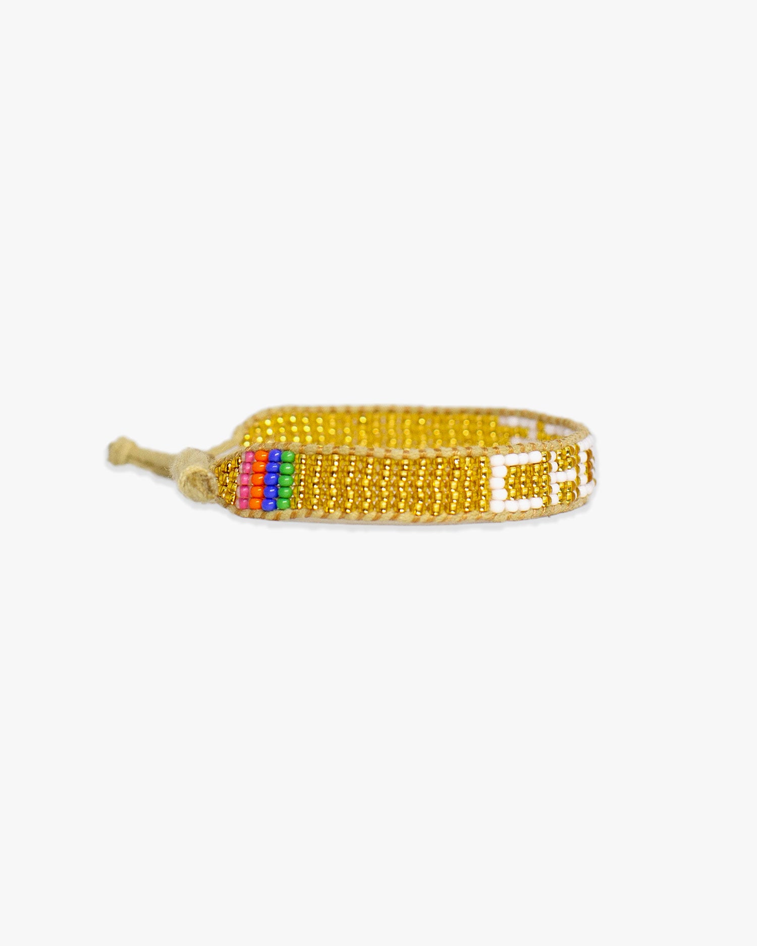 side view of the Gold Choice Woven Bracelet