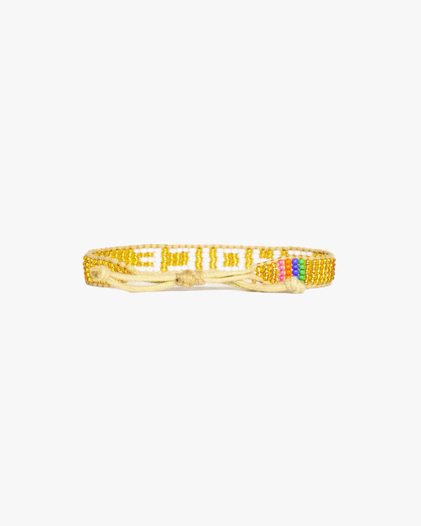 back view of the Gold Choice Woven Bracelet