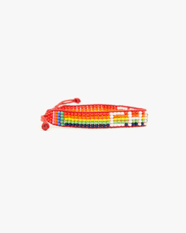 side view of the Rainbow Choice Woven Bracelet